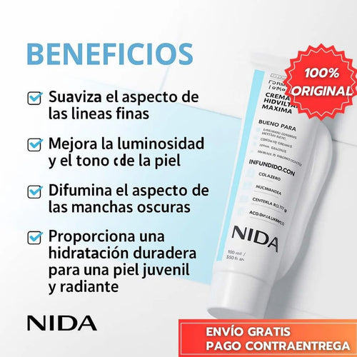 Crema Nida: Nutricion Antiarrugas que Reafirma, Hidrata y Revive la piel al instante